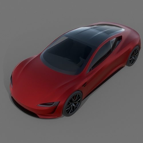 Electric Sport Car Game Ready Low-poly 3D model view 3