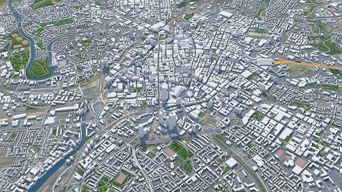 Manchester City United Kingdom Low-poly 3D model view 3