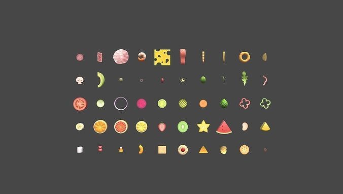 Low Poly Food Pack 4 Low-poly 3D model view 2