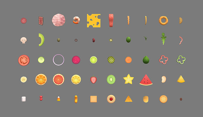 Low Poly Food Pack 4 Low-poly 3D model view 3