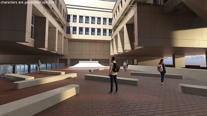 Boston City Hall 3D model view 3