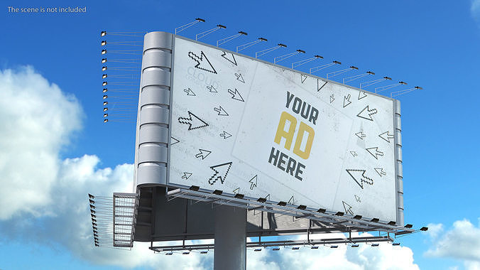 Street Structure Three Side Billboard 3D model view 3