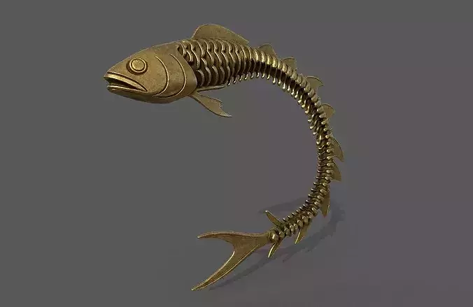 fishbone sculpture 3D model 3D model view 3