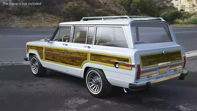 1991 Jeep Grand Wagoneer Simplified 3D model view 3