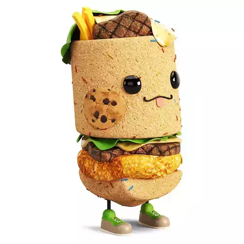 Cute Character Low-poly 3D model