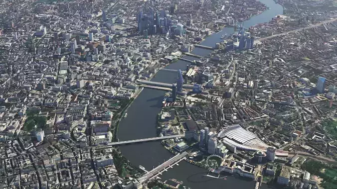 London and river thames 3D model