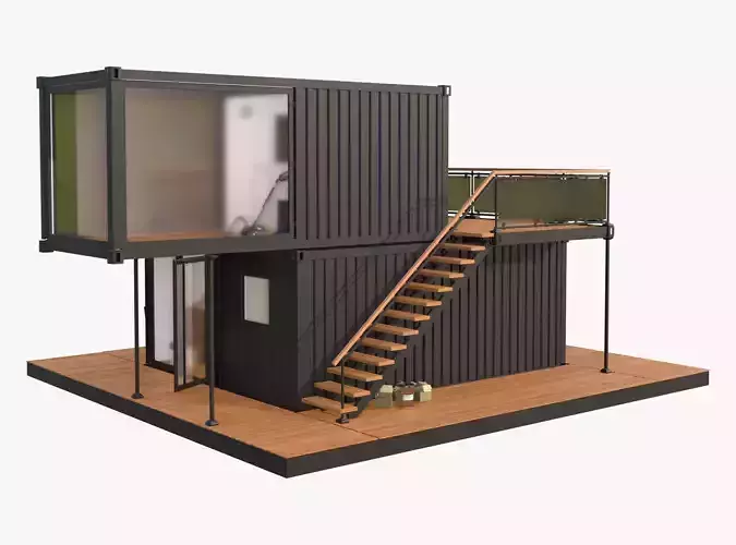 Modern Modular Container House 2 Story M1 3D model