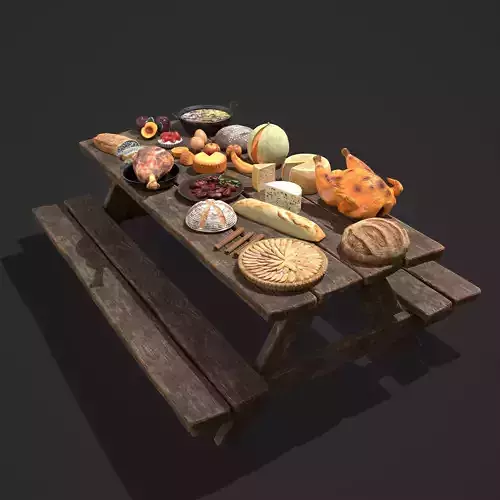 Medieval Picnic Version Two 3D Model Pack