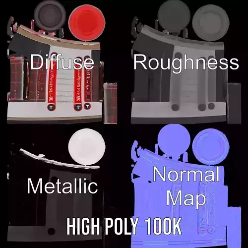 Energy Drink Canister Model Pack Low-poly 3D model view 3