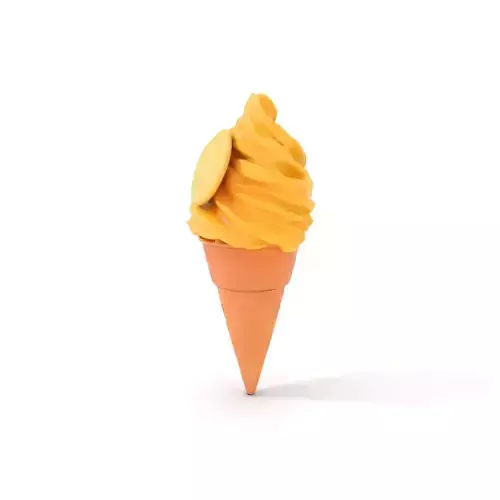 Mango Ice Cream Cone Model Pack with Swirl Design Low-poly 3D model