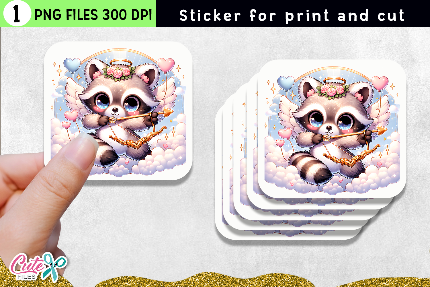 5 Funny Valentine Stickers | Mini PNG Sublimation Set view 3