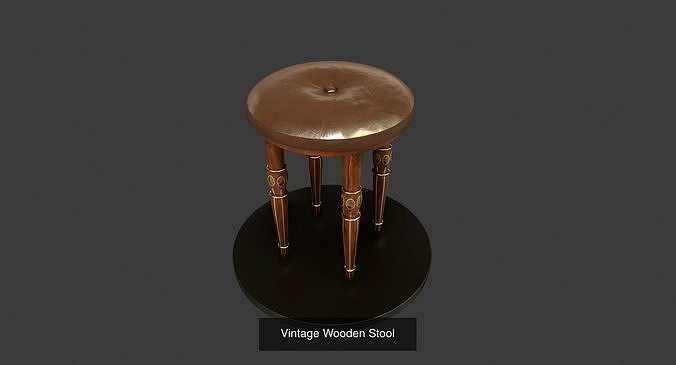 Vintage Furniture Set 3D Model Pack view 3