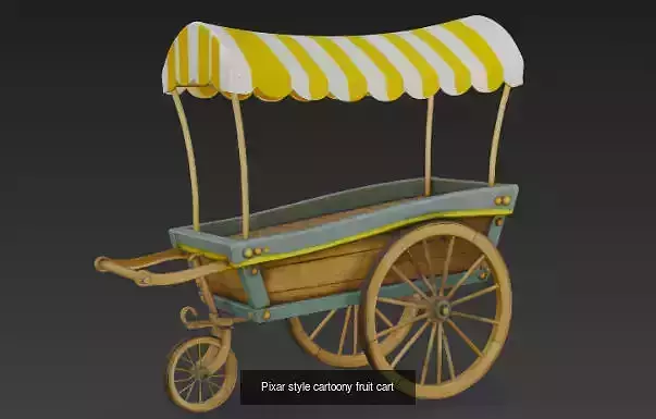 15 fruit cart collection 3D Model Pack view 3