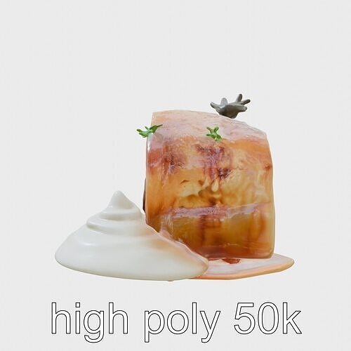 Deconstructed Beef Wellington Gourmet Cuisine Model Low-poly 3D model view 3