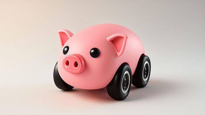 Cartoon Animal Car Cute Pack 01 Low-poly 3D model view 3