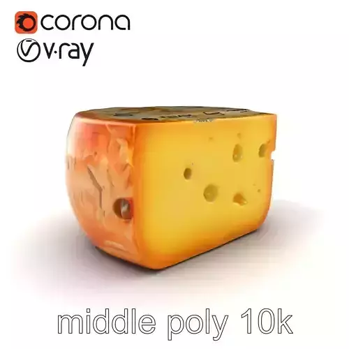 Artisanal Cheese Wheel with Rind Texturing model pack Low-poly 3D model