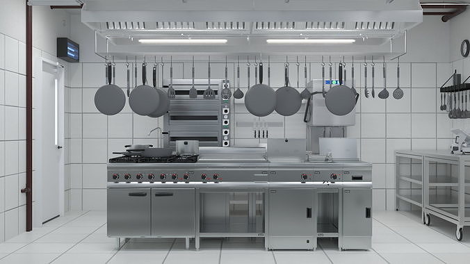 Restaurant Kitchen 3D model view 3