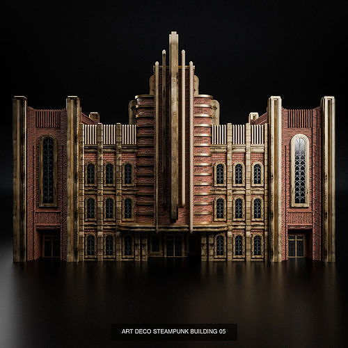 ART DECO STEAMPUNK BUILDING PACK 6 BUILDING view 3