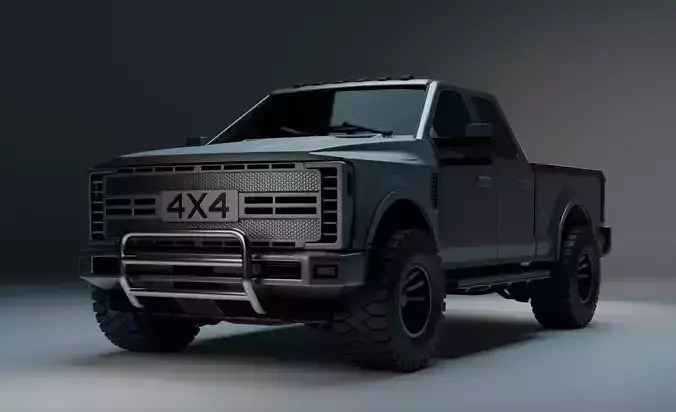 Ironclad V8  Tactical 4x4 Pickup Low-poly 3D model