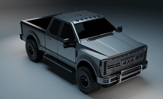 Ironclad V8  Tactical 4x4 Pickup Low-poly 3D model view 3
