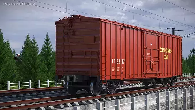 Classic Steel Boxcar Cushioned Frame 3D model view 3
