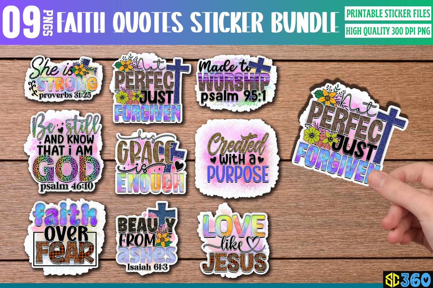 Faith Sticker Bundle, Christian stickers, Jesus Stickers