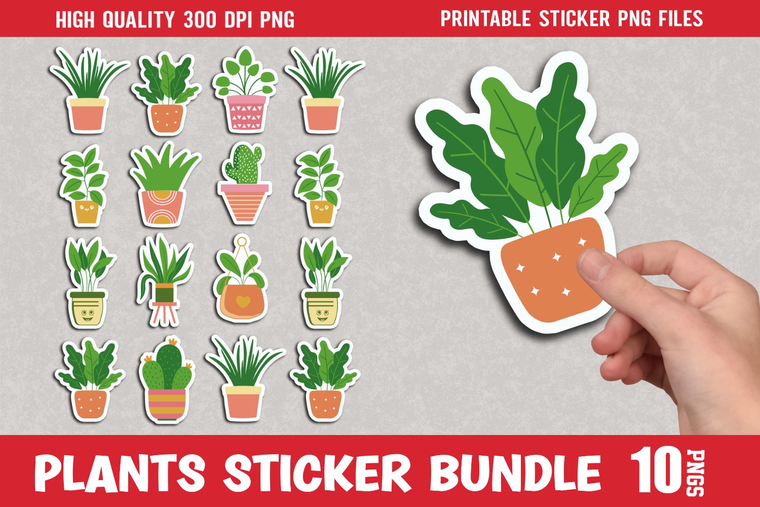 Plants Stickers Bundle, Plant Lover Stickers Bundle