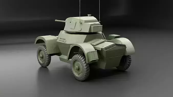 Daimler Armored Car MKI 3D model view 3
