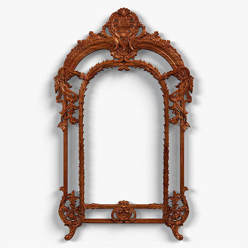 Frame0069 ornate mirror frame 3D model view 3