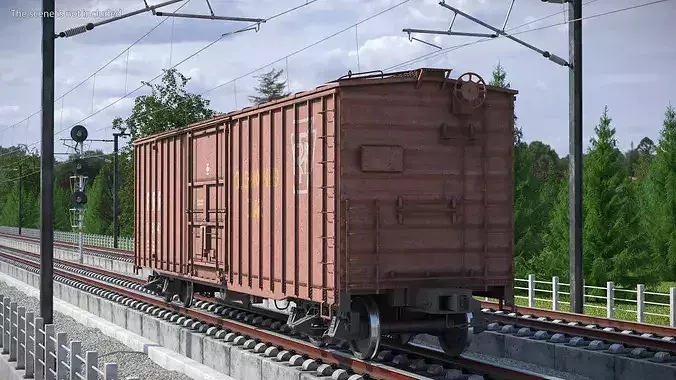 PRR Sliding Door X58B Wagon Used 3D model view 3