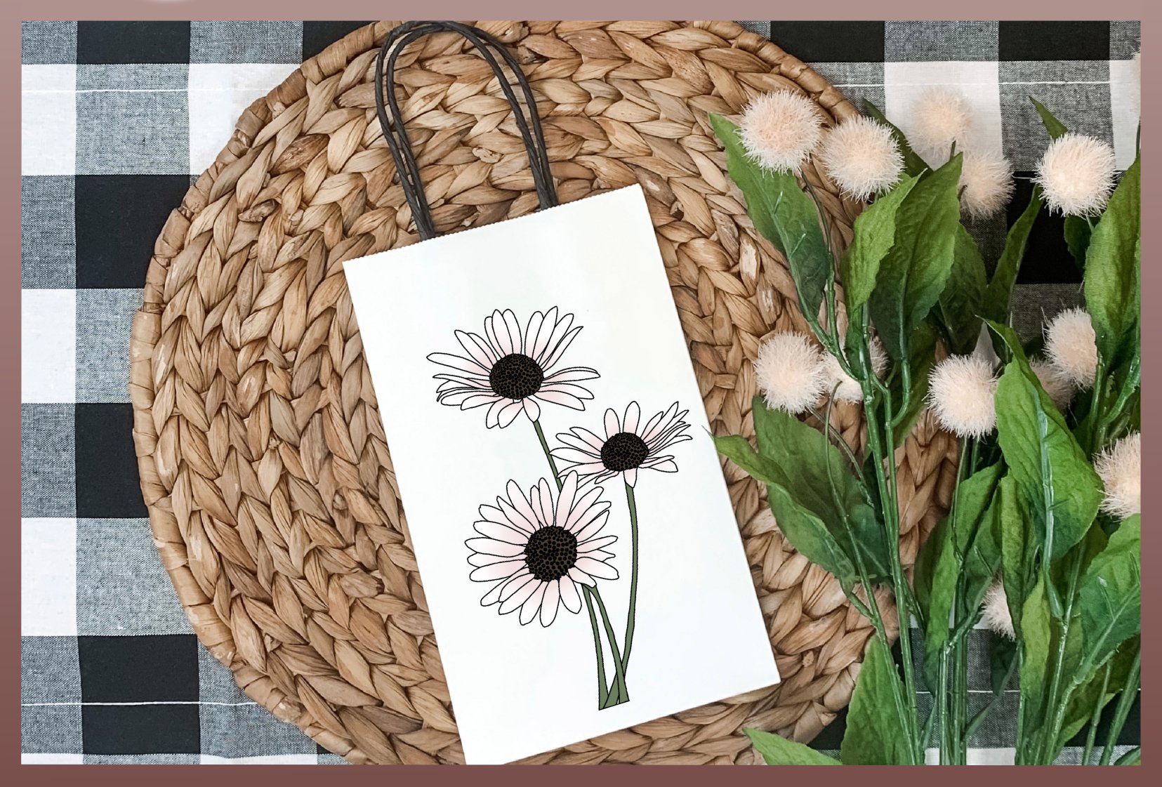 Summer Flowers Printable Sticker Set - 300 dpi PNG image view 3