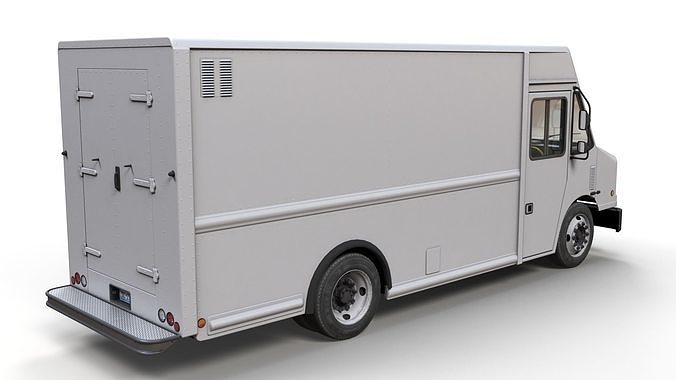 Freightliner MT45 step van Low-poly 3D model view 3