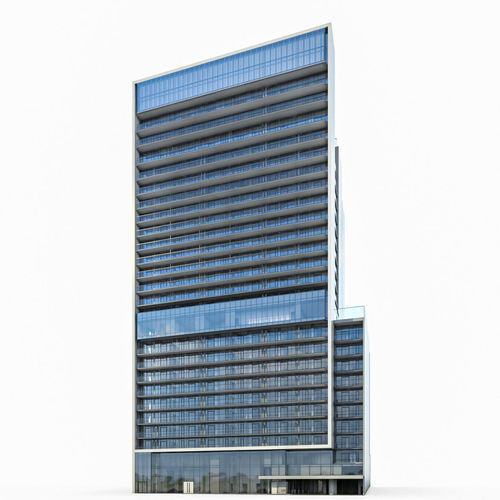 High-rise Buildings Collection 01 Low-poly 3D model view 3