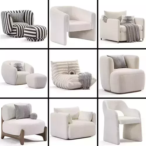 Armchair  Collection 10 Items 3D Model 3D Model Pack