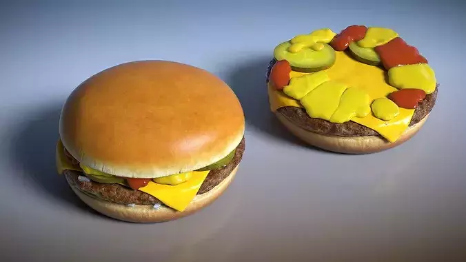 McDonalds Cheeseburger 3D model view 3