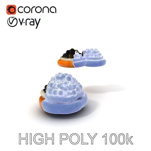 Gourmet Canaps Model Pack Low-poly 3D model view 3