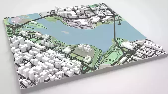 Cityscape Ottawa Canada 3D model view 3